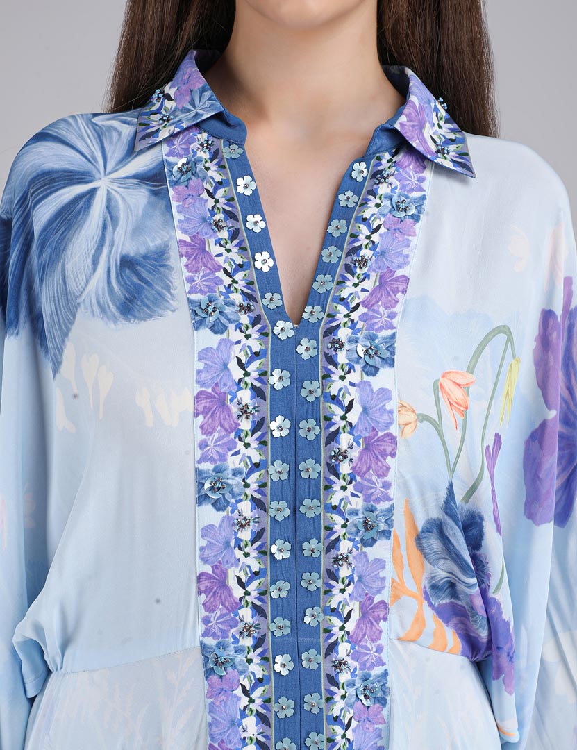 Petals Below Placement Printed Dress