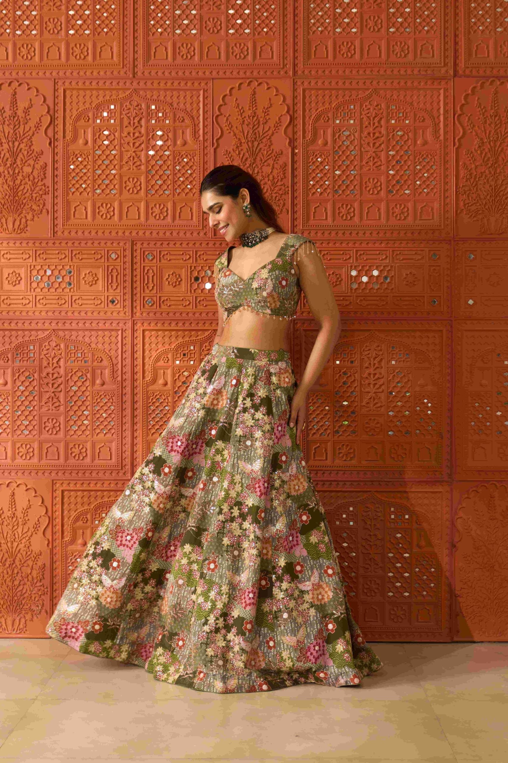 Zareen Green Lehenga Set