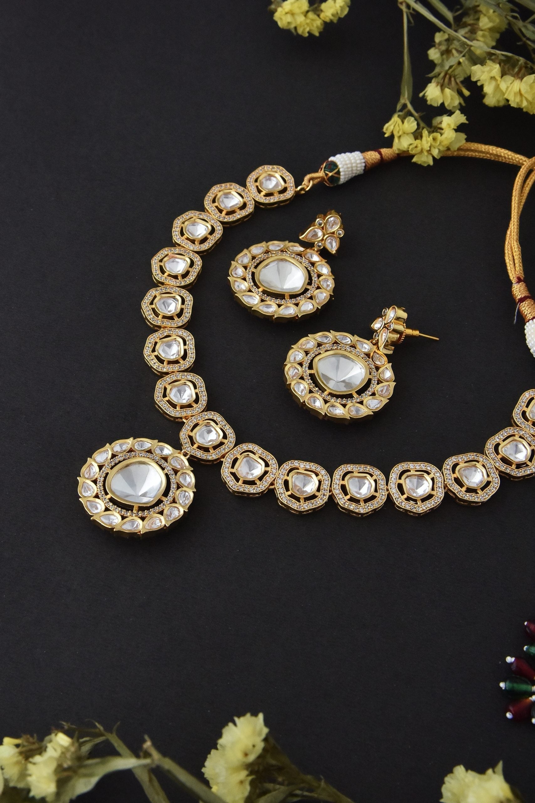 old Tone Polki Necklace Set