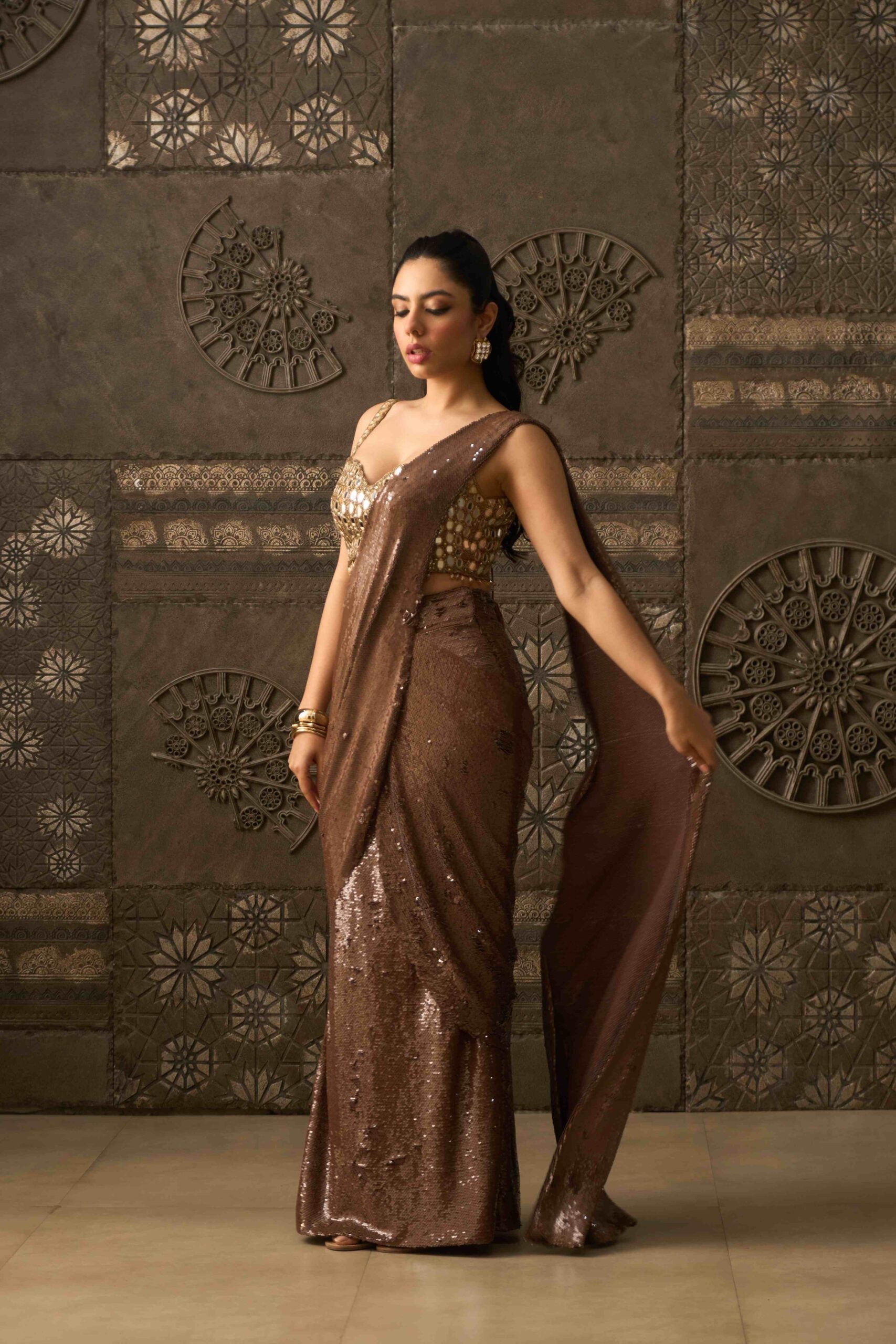 Ziya Bronze Saree