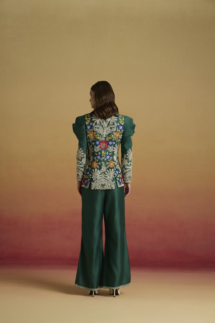 EMERALD CONTRAST CORDWORK PANELLED JACKET