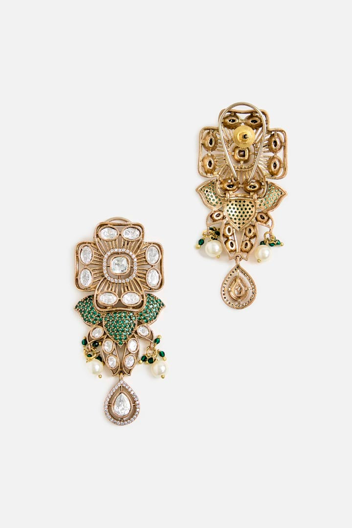 Kundan & Emerald Statement Necklace Set