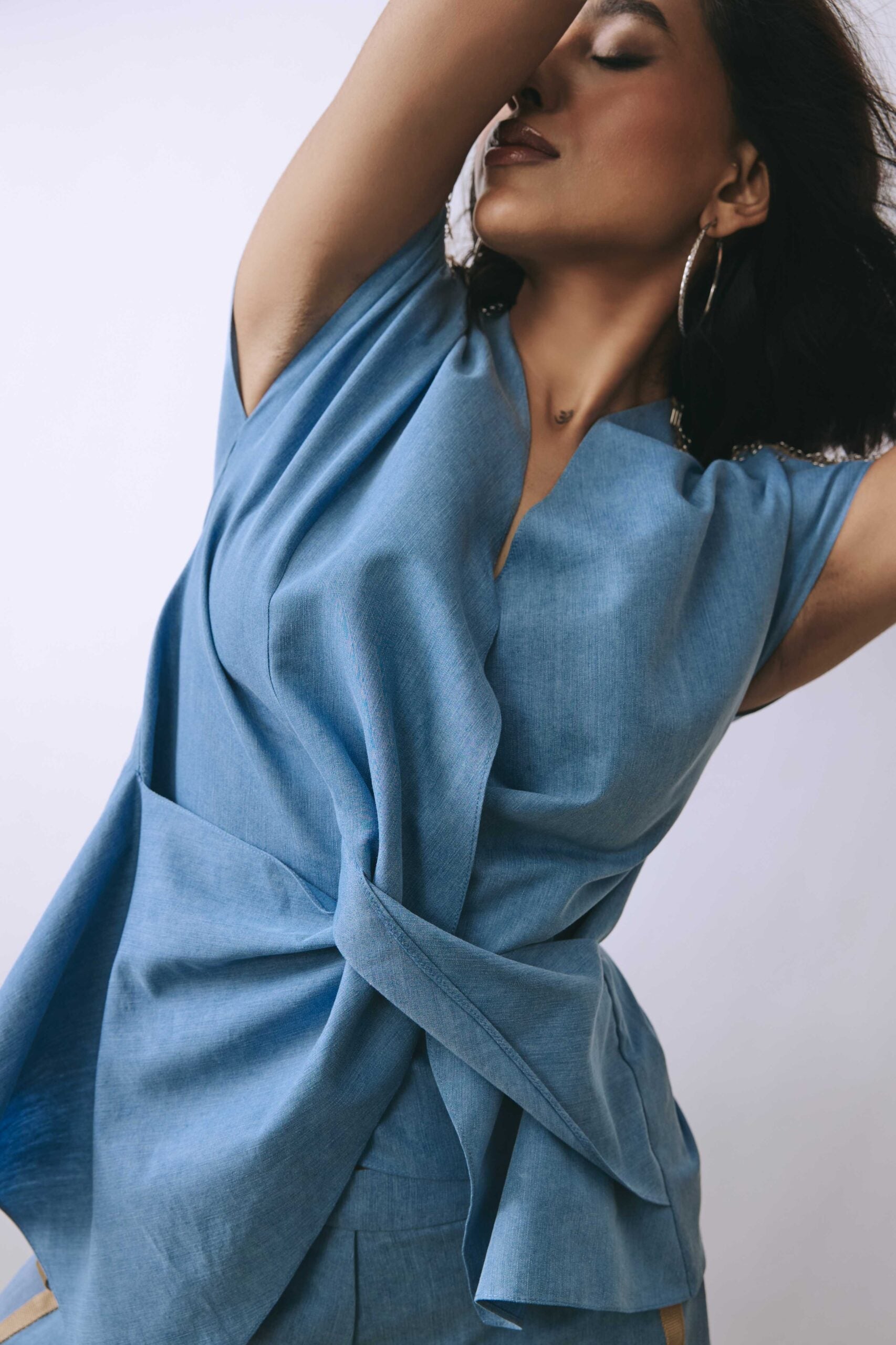 Ice Indigo Sculpt Top