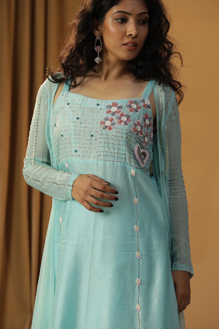 Image of SKY BLUE JACKET DRESS