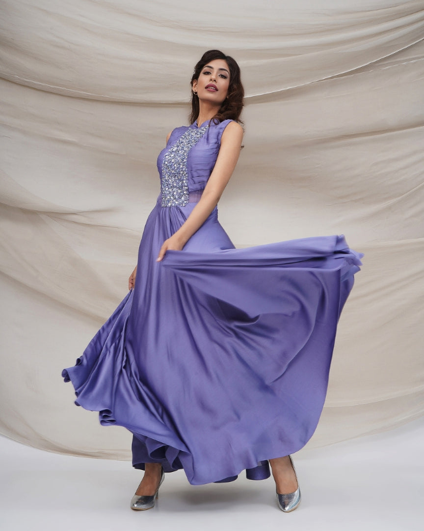 Lavender full skirt gown