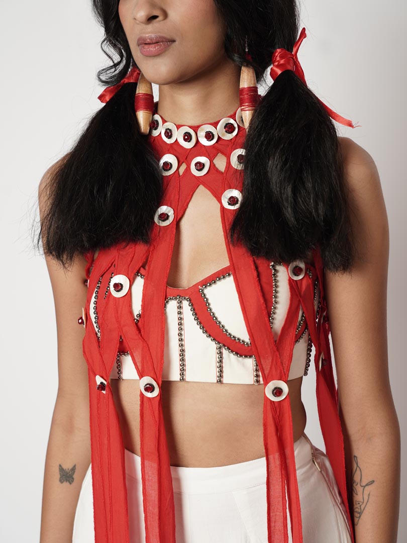 SHELL STRAPY SHARARA SET