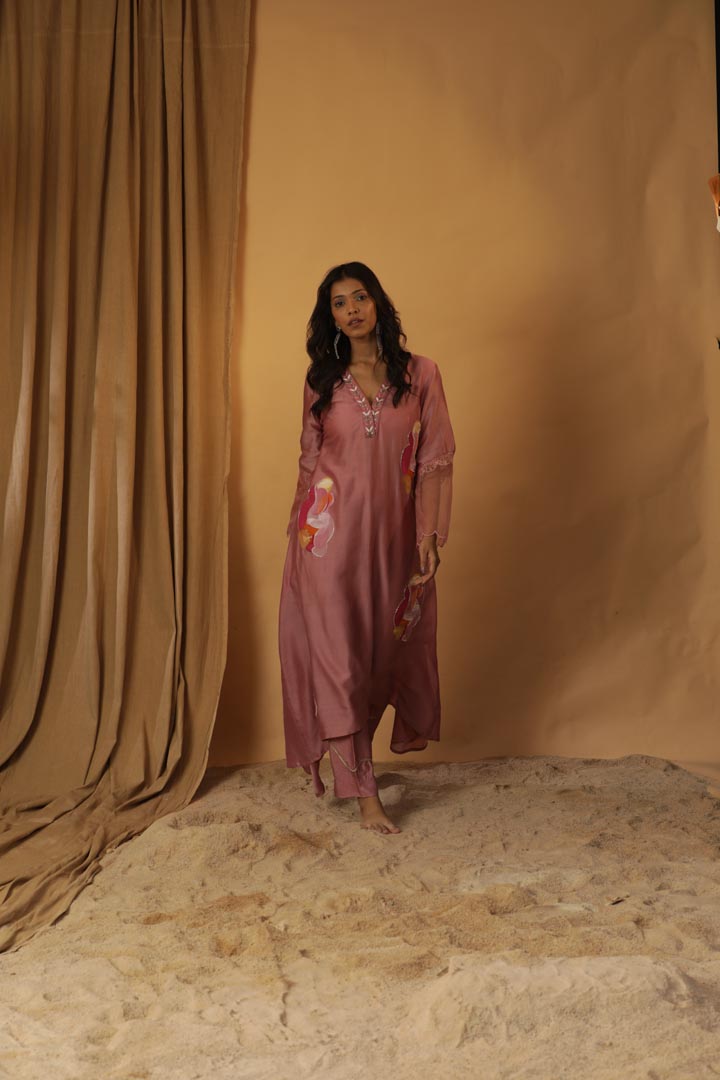 Image of PYAAZI HANDPAINTED A-LINE KURTA SET