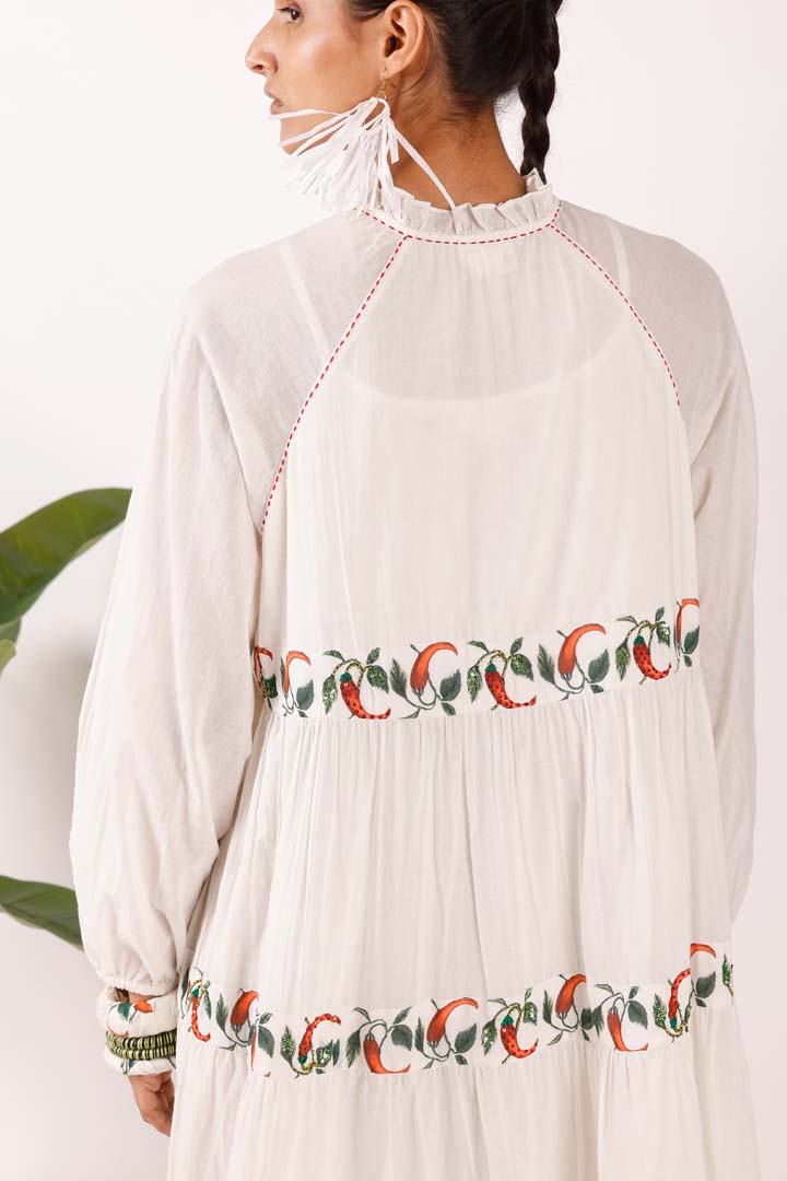 OFF WHITE CHILLY MAXI DRESSNK-DRS-03-RS-S-25