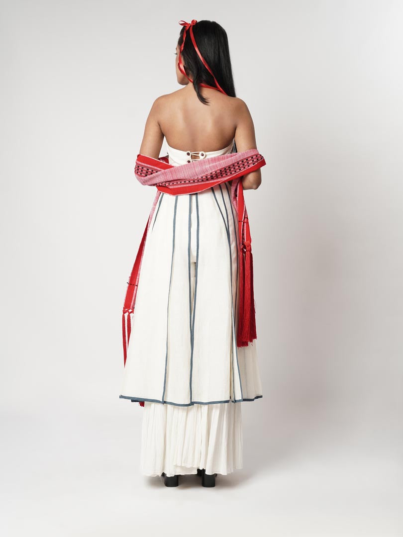 MUTLI PANELLED SCARF CORSETED KALIDAR SET