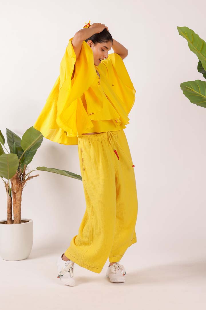 YELLOW RUFFLE TOPNK-TOP-02-RS-S-25