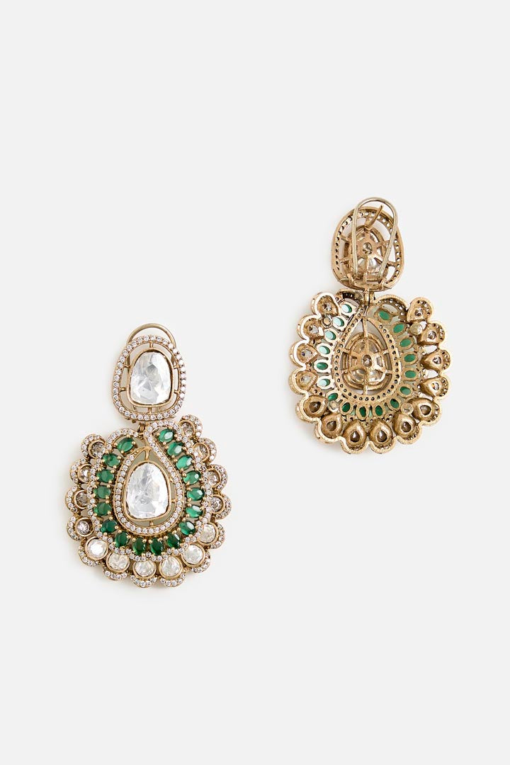 Elegant Green Kundan Choker Set with Earrings