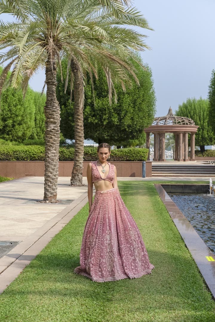Victoria rose Pink Lehenga set