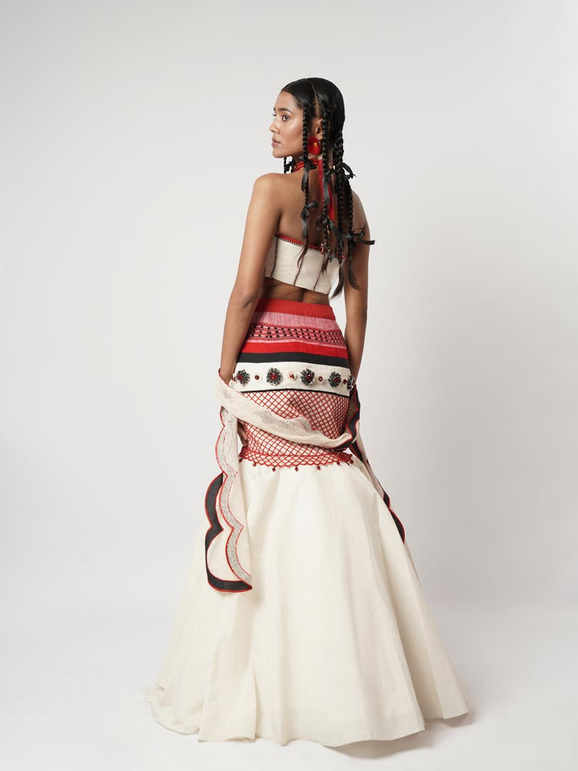 LAYERED FLORET NAGA-FISH SKIRT