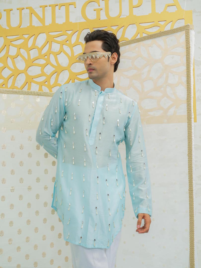Blue Latkan Short Kurta set