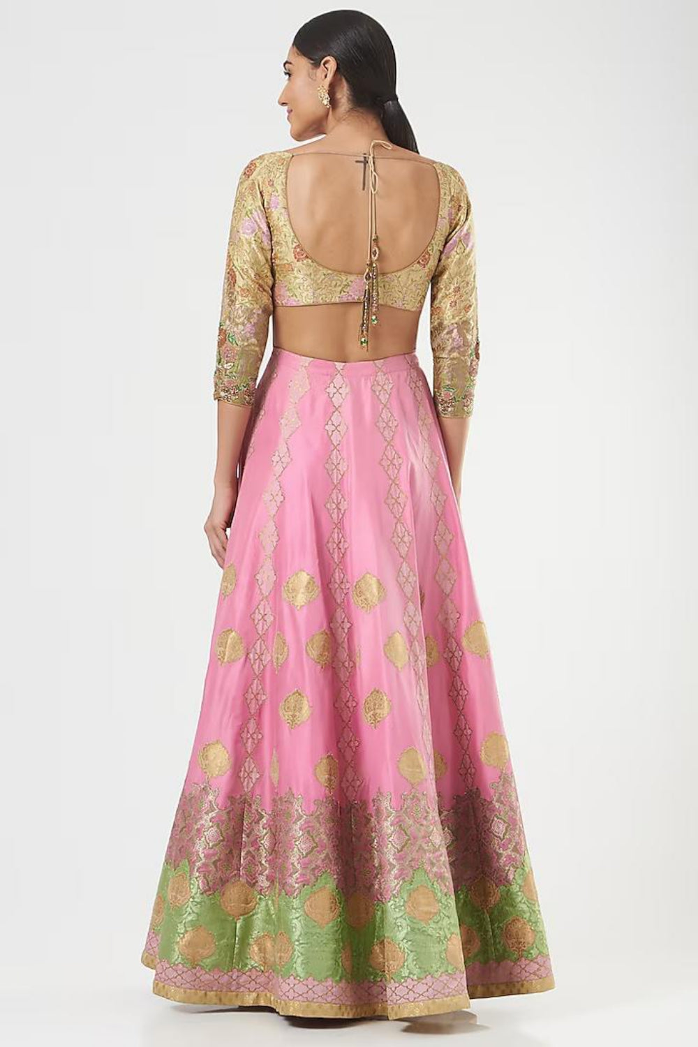 Pink Applique Embroidered Lehenga Set - Auraya Fashion -  - #tag1# - #tag2# - #tag3# - #tag3#