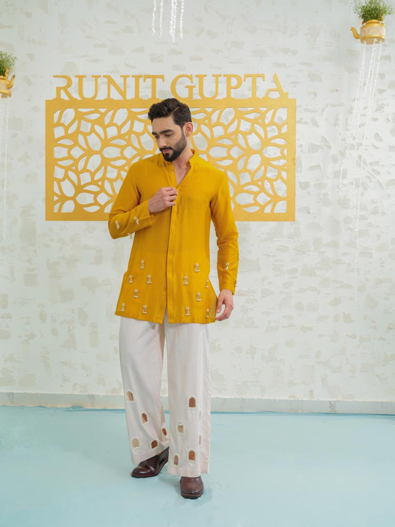 Marigold Latkan Kurta with Embroidered Pants