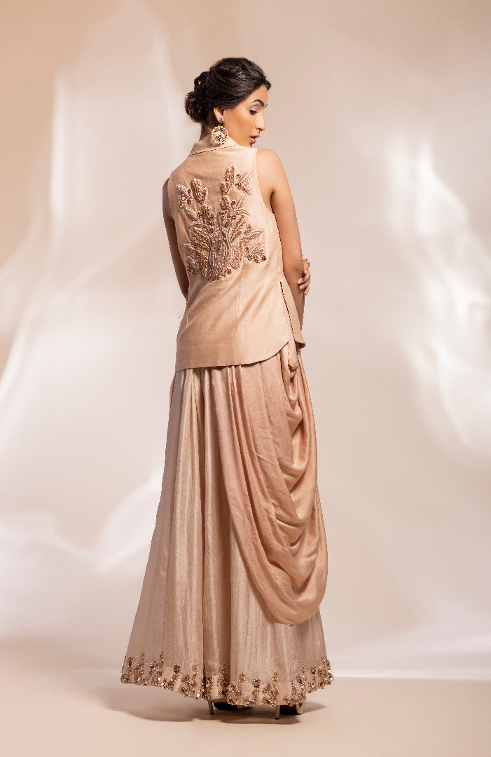 Fusion jacket with sharara