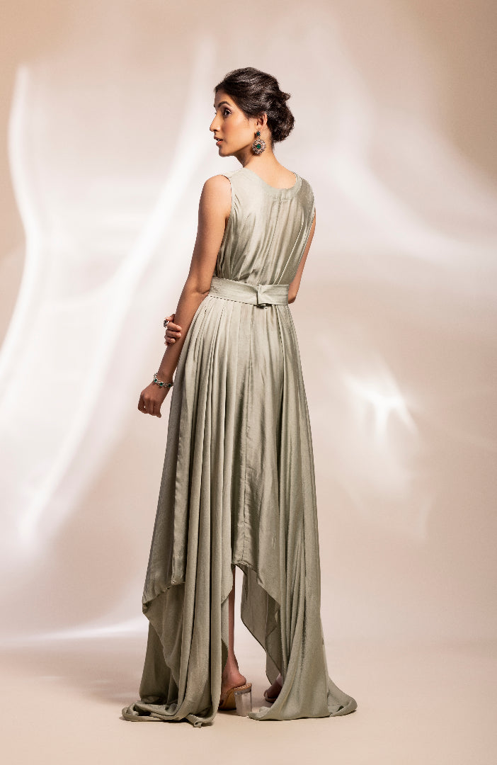 fusion draoe dress with cape