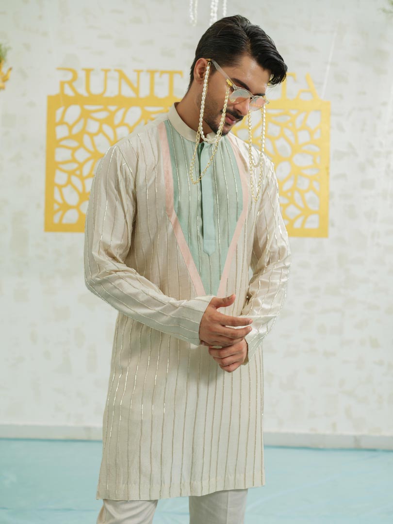 Patch Stripes kurta set