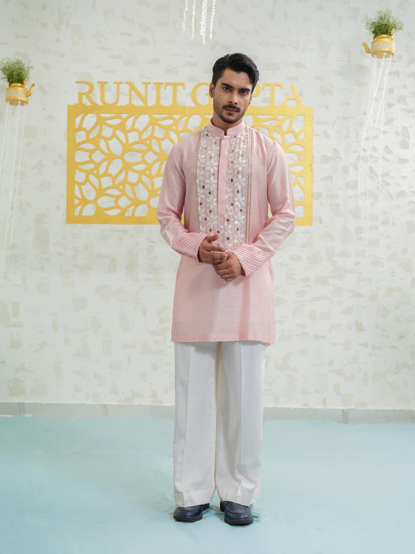 Pink cutwork Kurta set