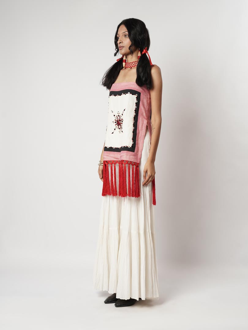 FRINGE SCARF SHARARA SET