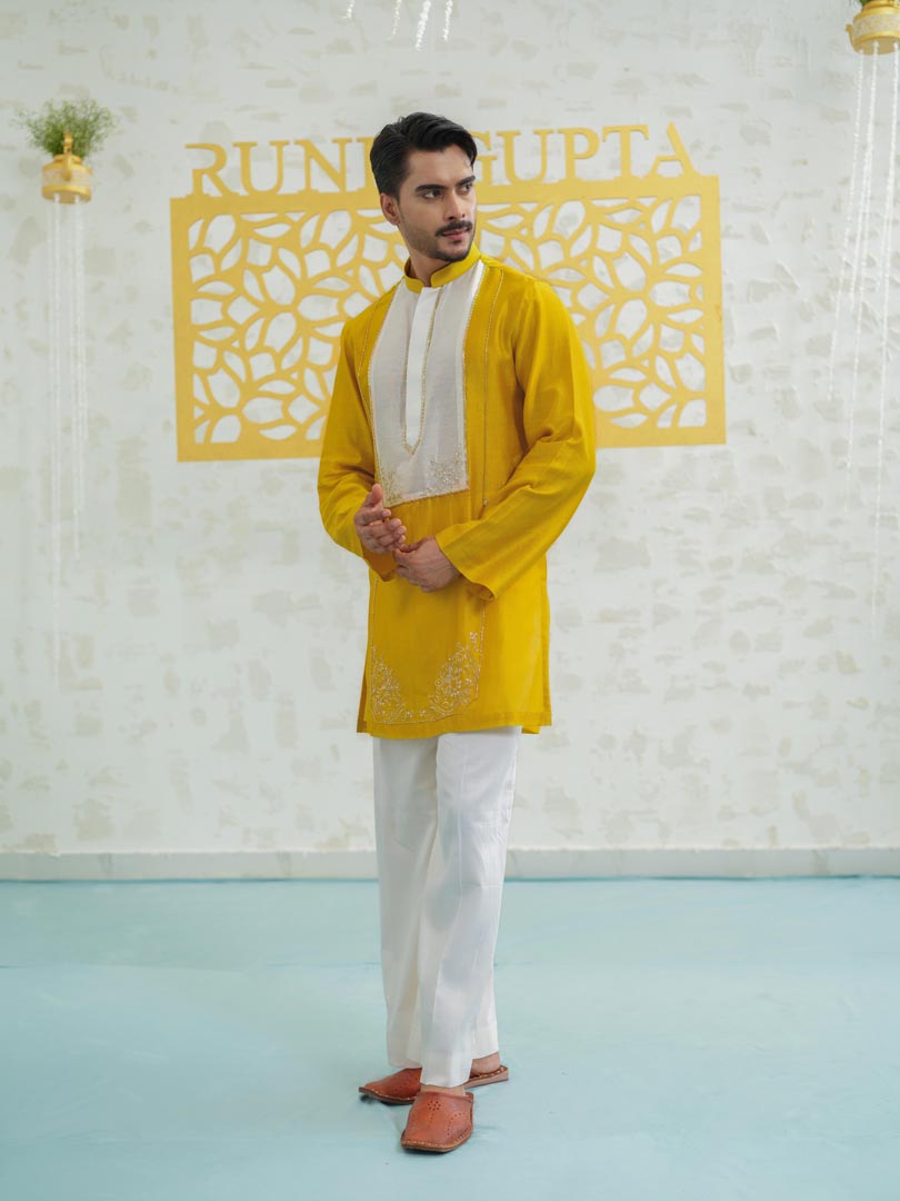 Marigold Peeta Patch Kurta set
