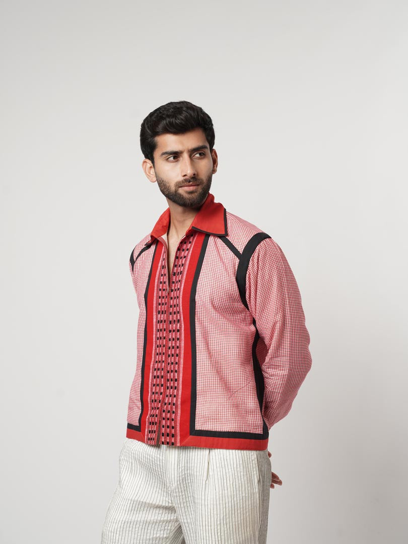 NAGA- GAMCHA BLOCK BOMBER SHACKET SET
