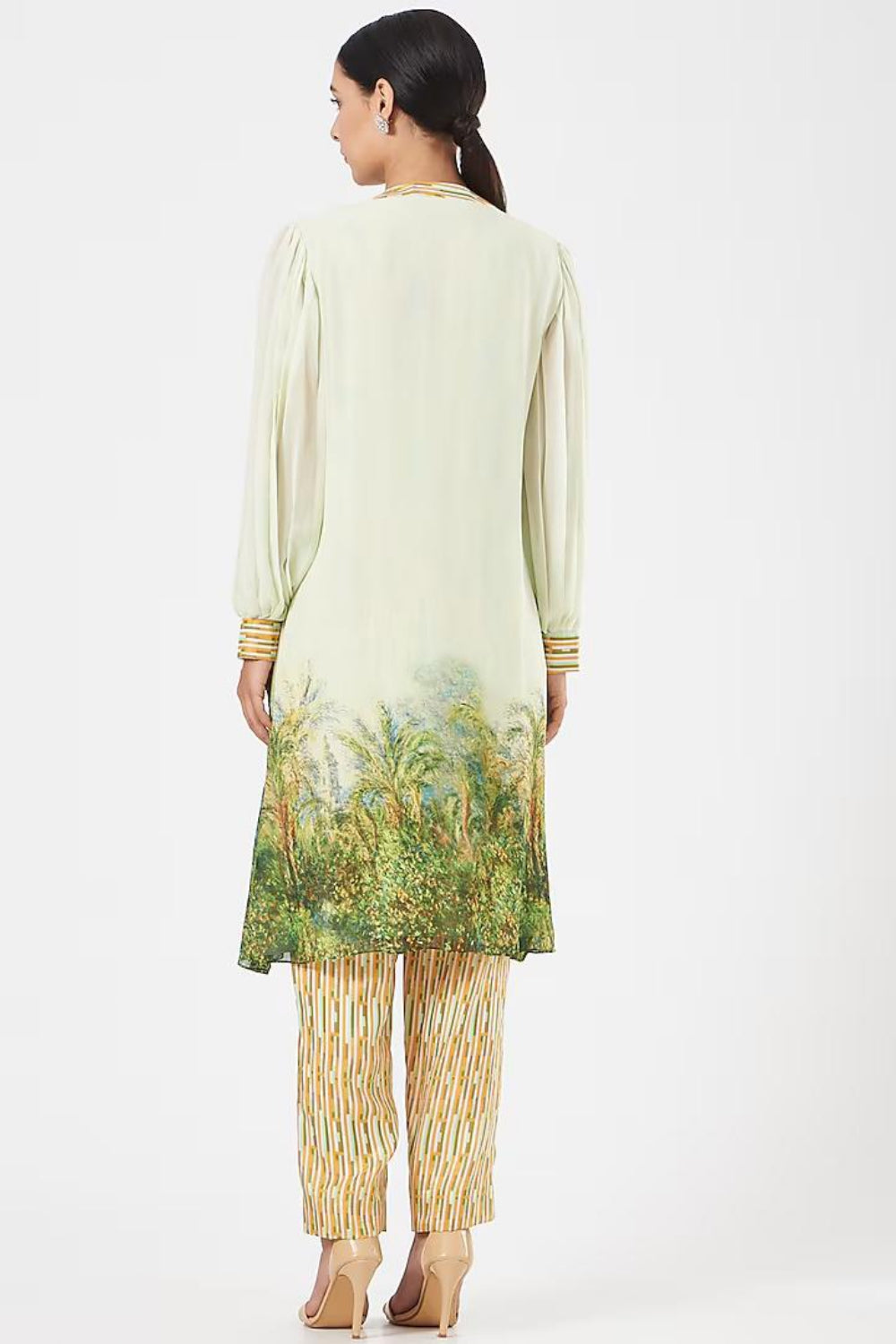 Mint Green & Yellow Pant Set - Auraya Fashion -  - #tag1# - #tag2# - #tag3# - #tag3#