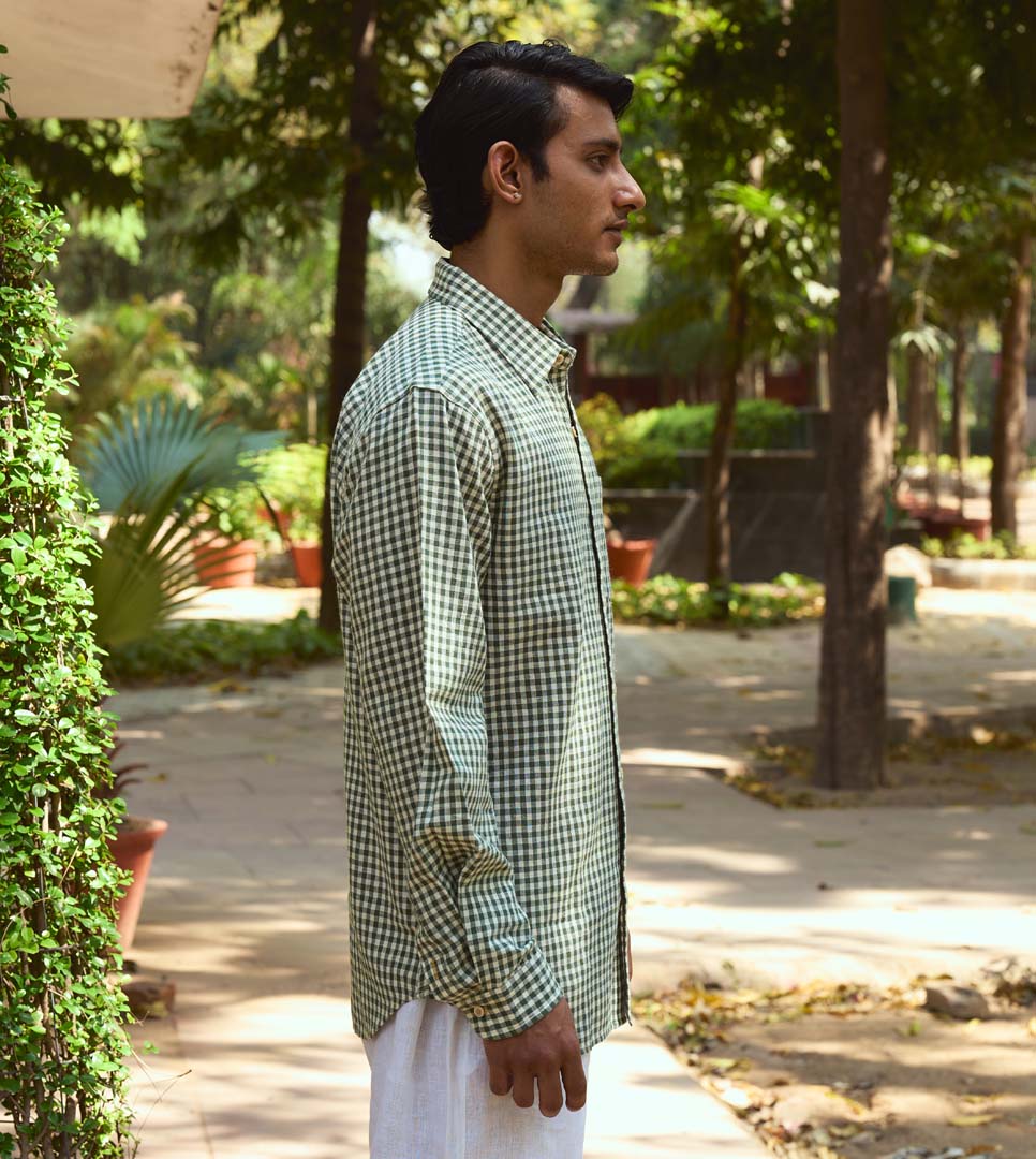 VESPER MEN'S FULL SLEEVE SHIRT - HALF CENT GINGHAM