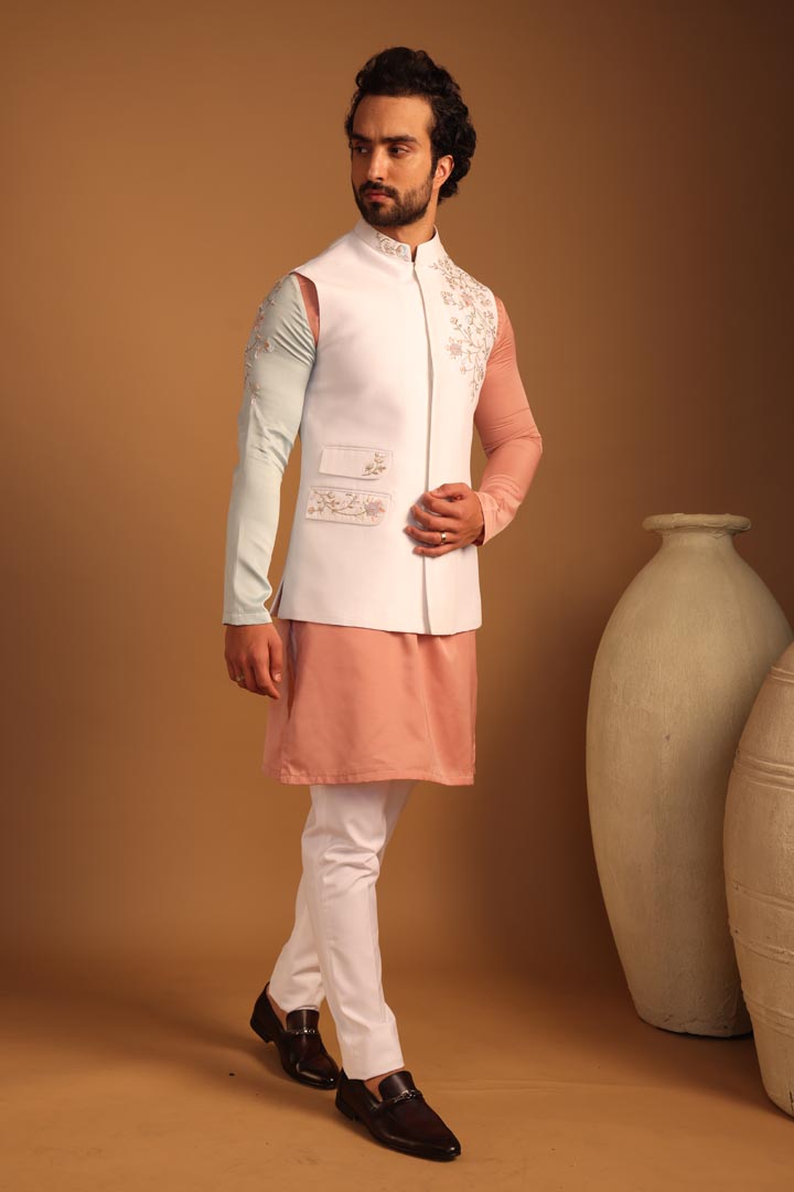 Image of Old Rose bandi kurta set