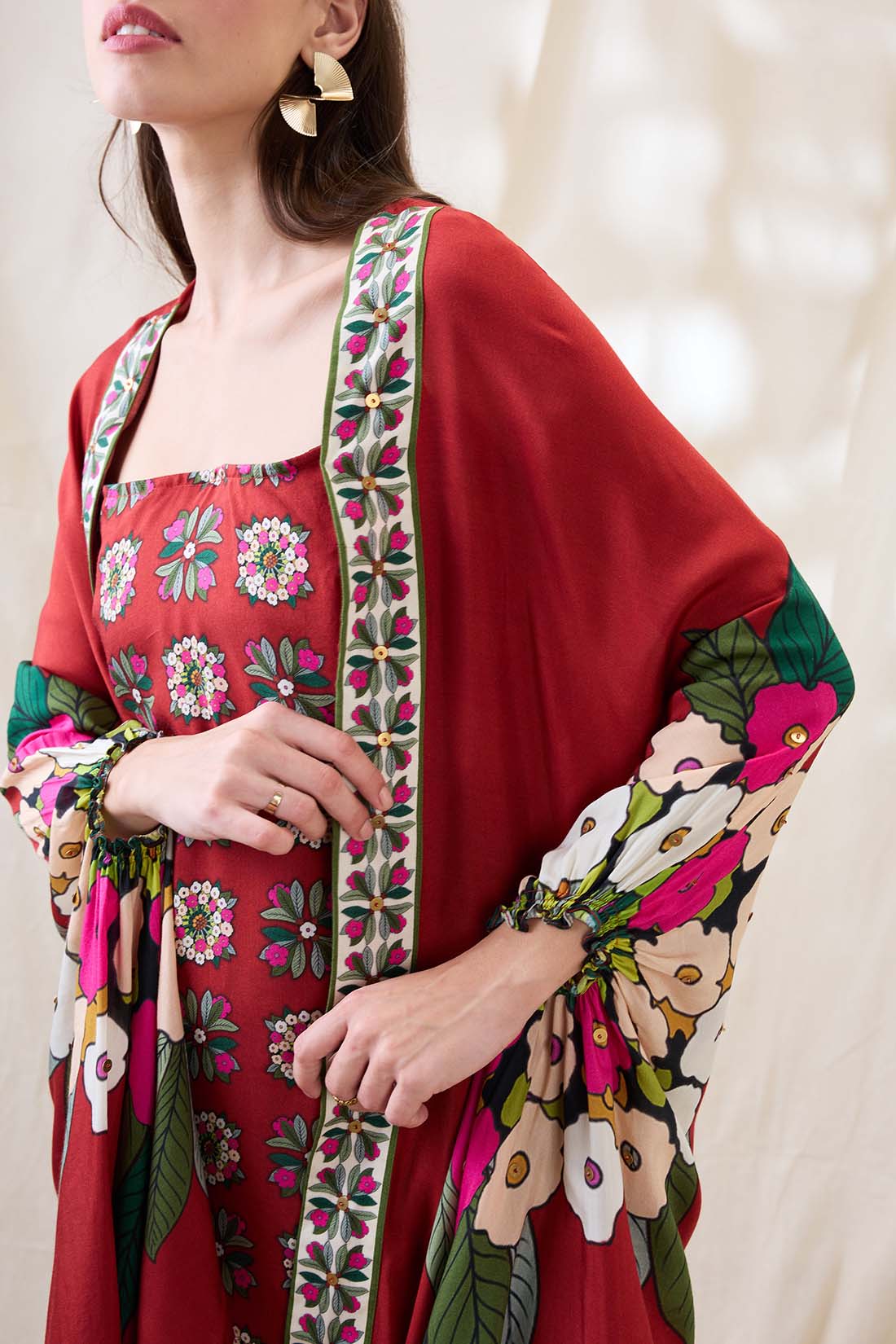 Gulzaar printed dress with jacket SP4741