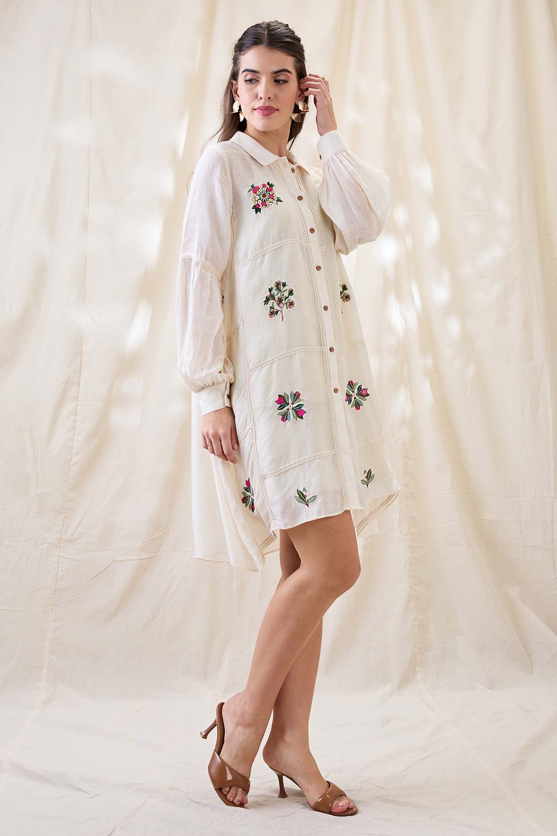 Gulzaar appliqued A-line dress SP4771