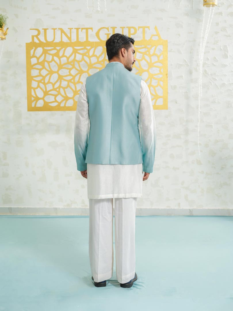 Contour Blue Zipper bundi set