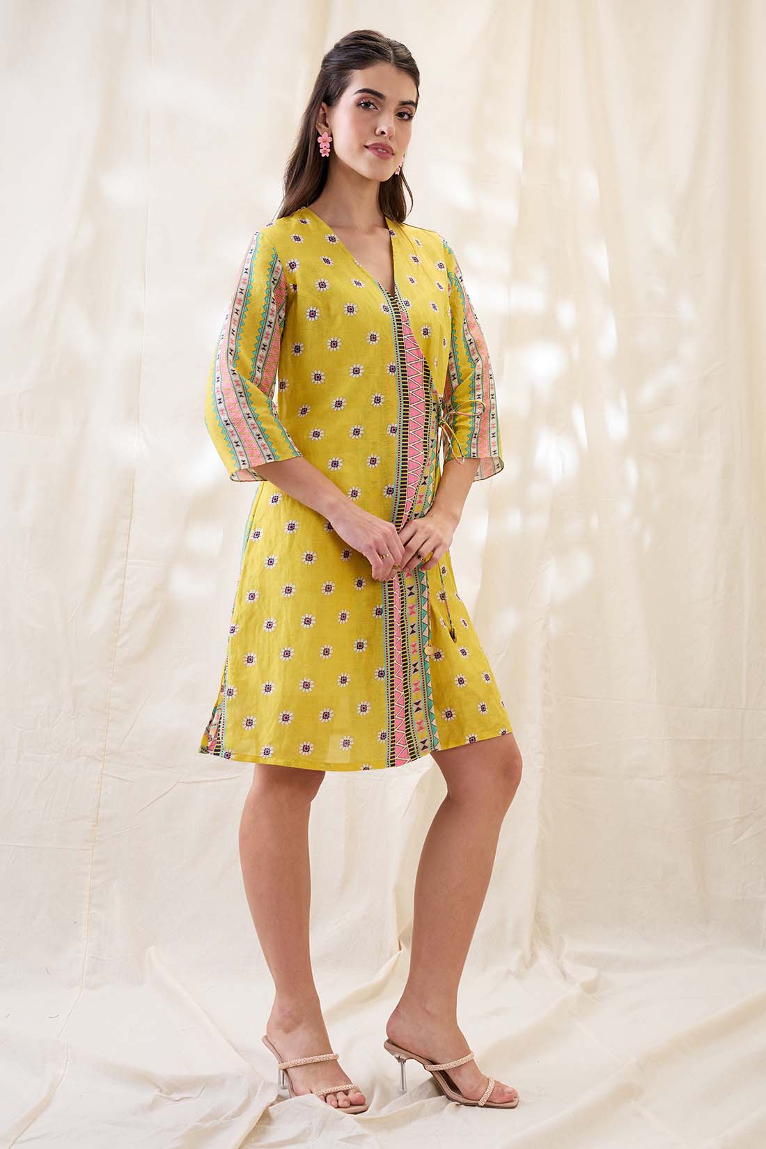 Nooma printed fron overlapped dress SP4782