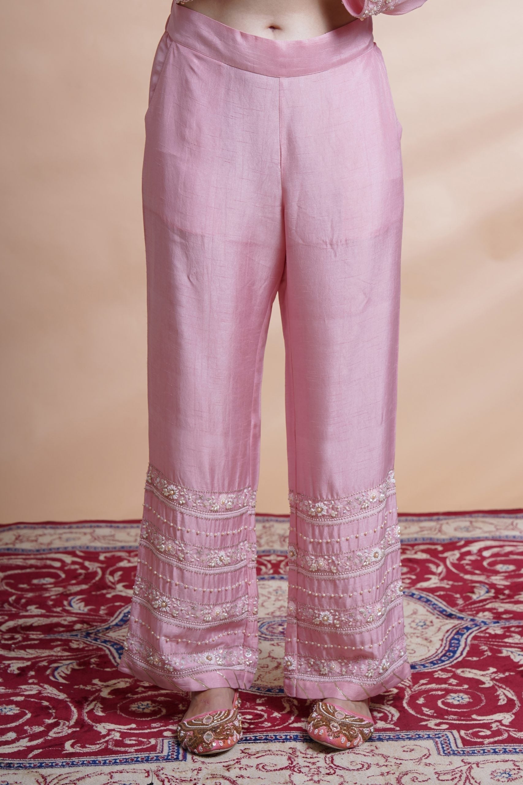 Image of Pink georgette kurta suit set