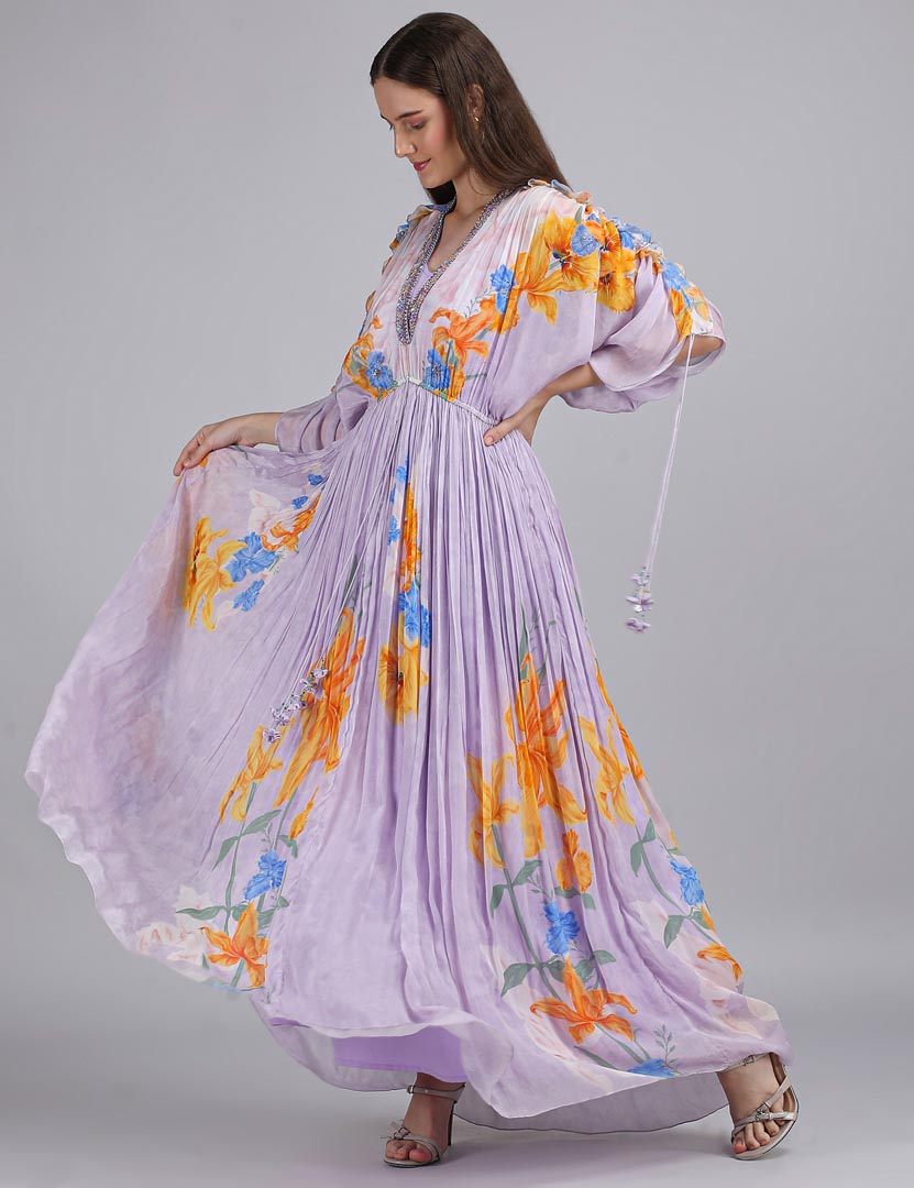 Amethyst Bloom Printed kaftan