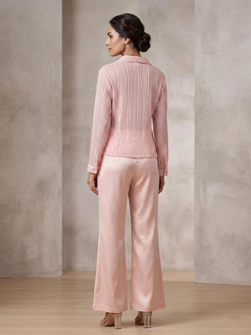 THETAA Aura  Embroidered Satin & Organza Co-ord Set