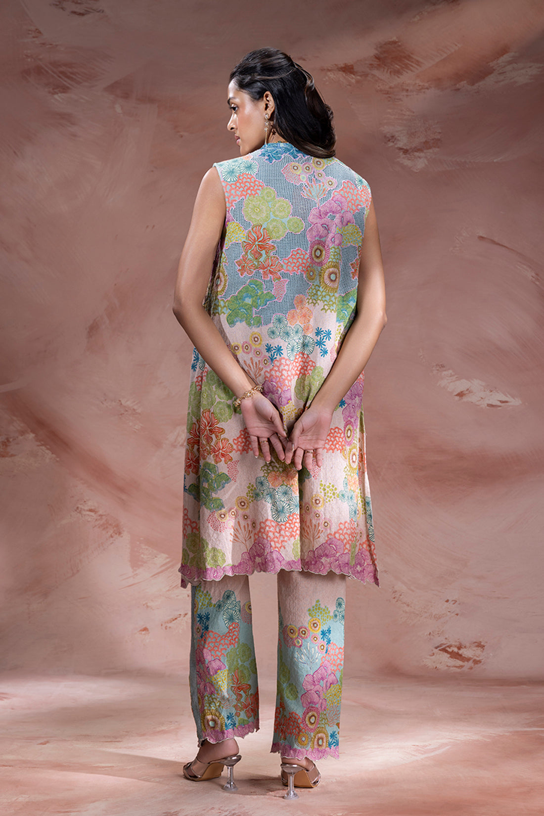 pink kaia embroidered jacket set
