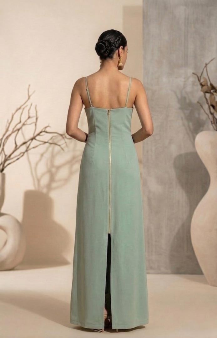 THETAA Reverie  Hand-Embroidered Imported Crepe Dress