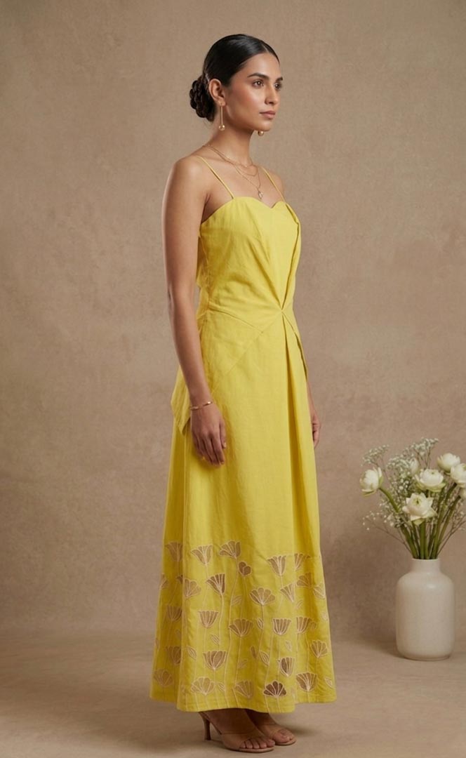THETAA Stella  Hand-Embroidered Cotton Poplin Dress