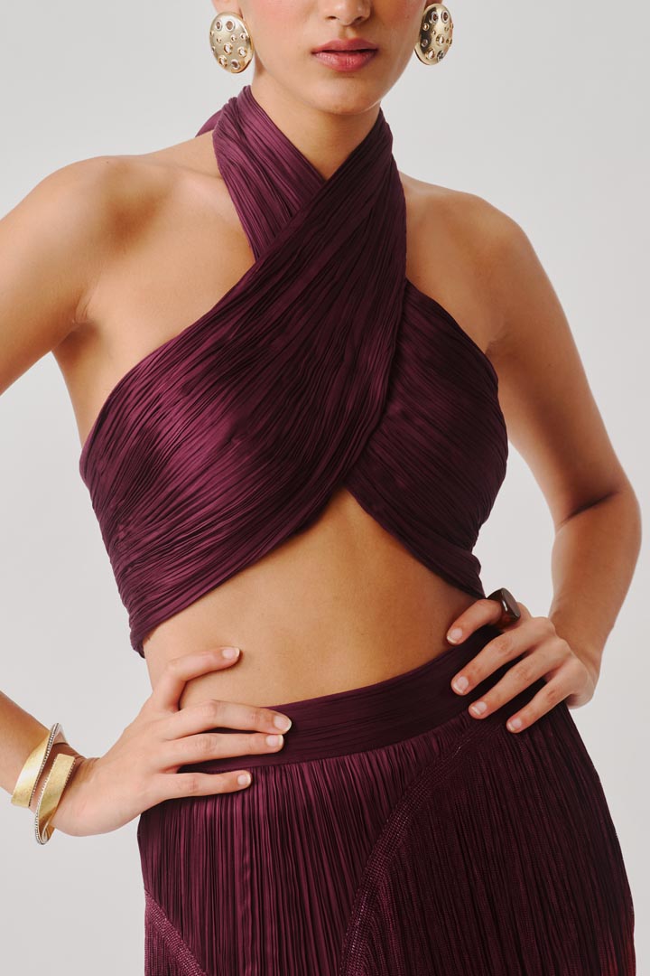 Hope Halter in Burgundy with Elastic Back