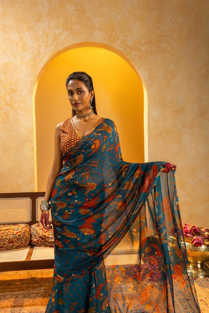Rangtara embellished pre-stitched sareeSP4935