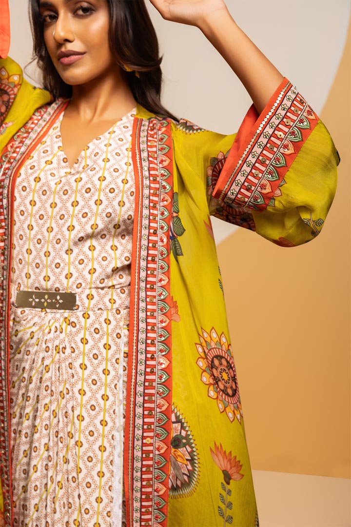 Taarani embellished  drape dress setSP4903