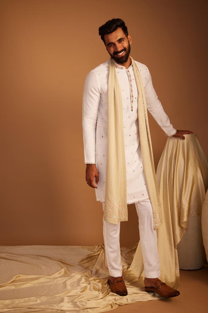 Image of Pearl White Kurta Set