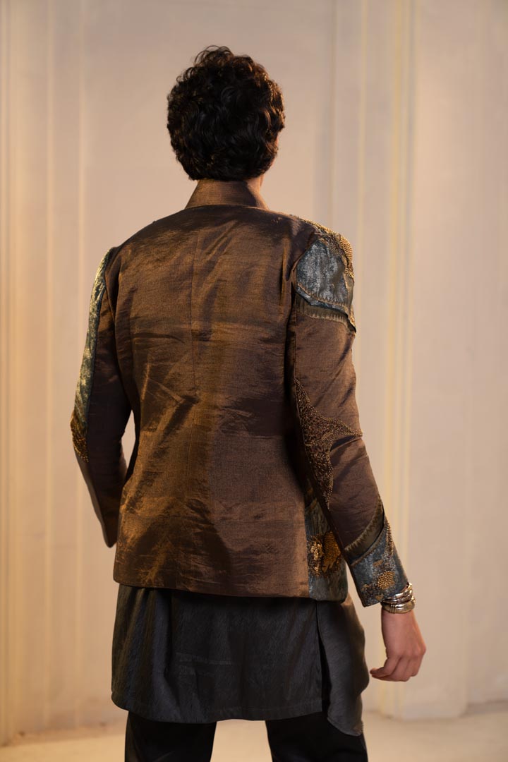 Bronze tissue short jacket set
