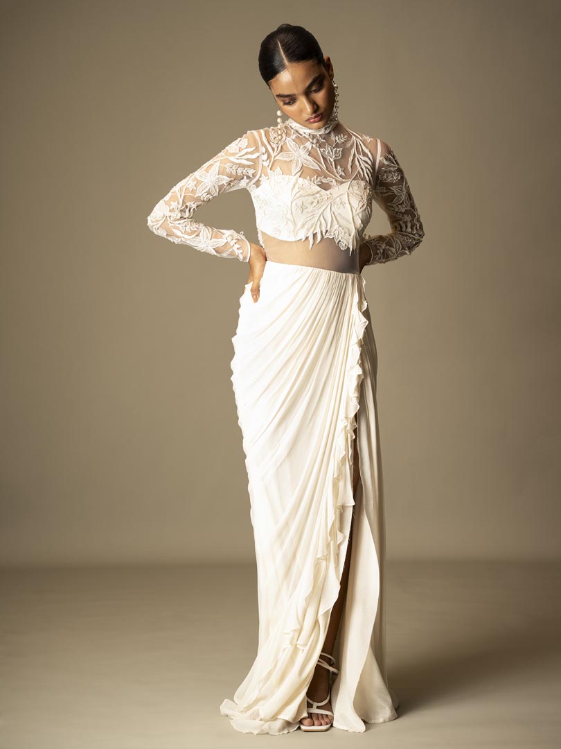 Ivory Vale Saree Gown