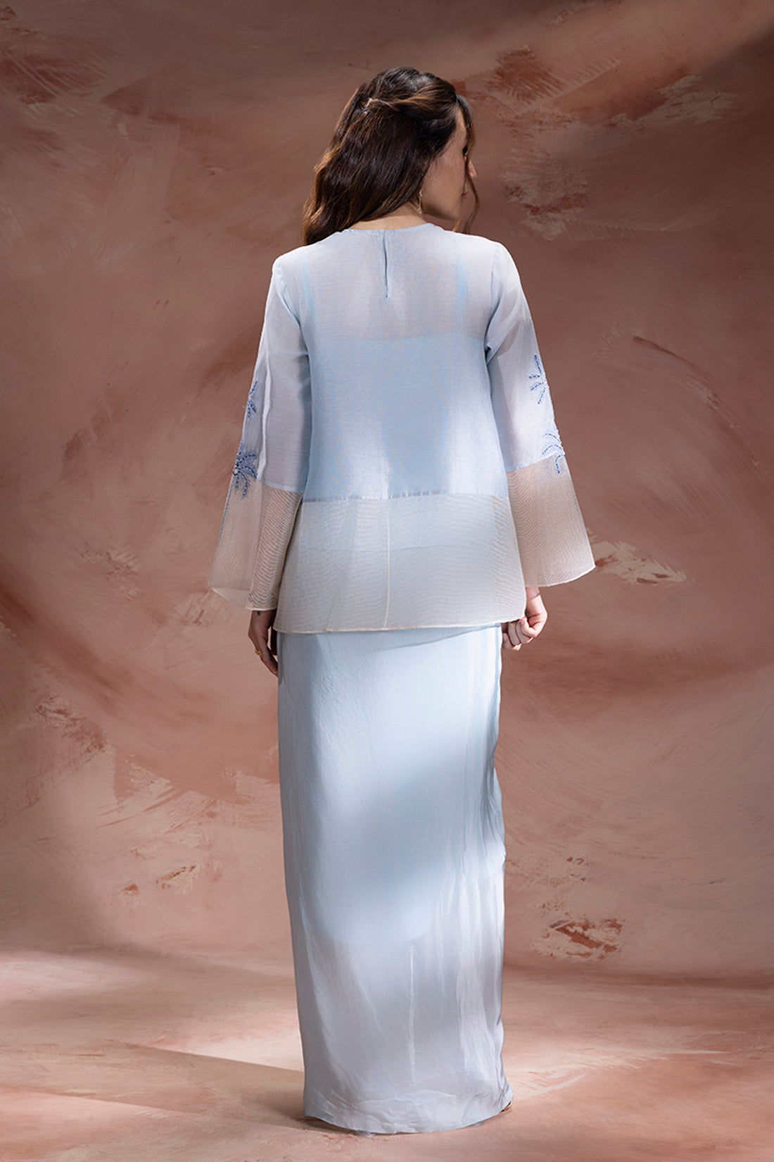 powder blue, off white Blue Top set