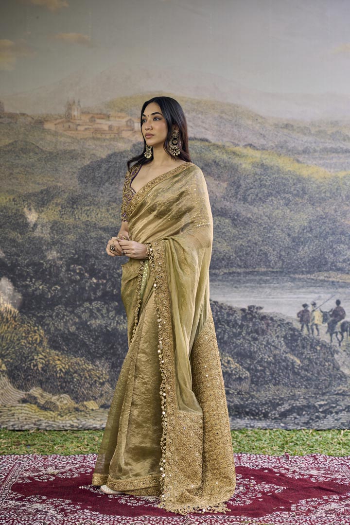 Zarvika Fusion Tissue Saree Set