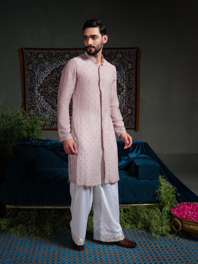 Lavender Chheeta Long kurta Set