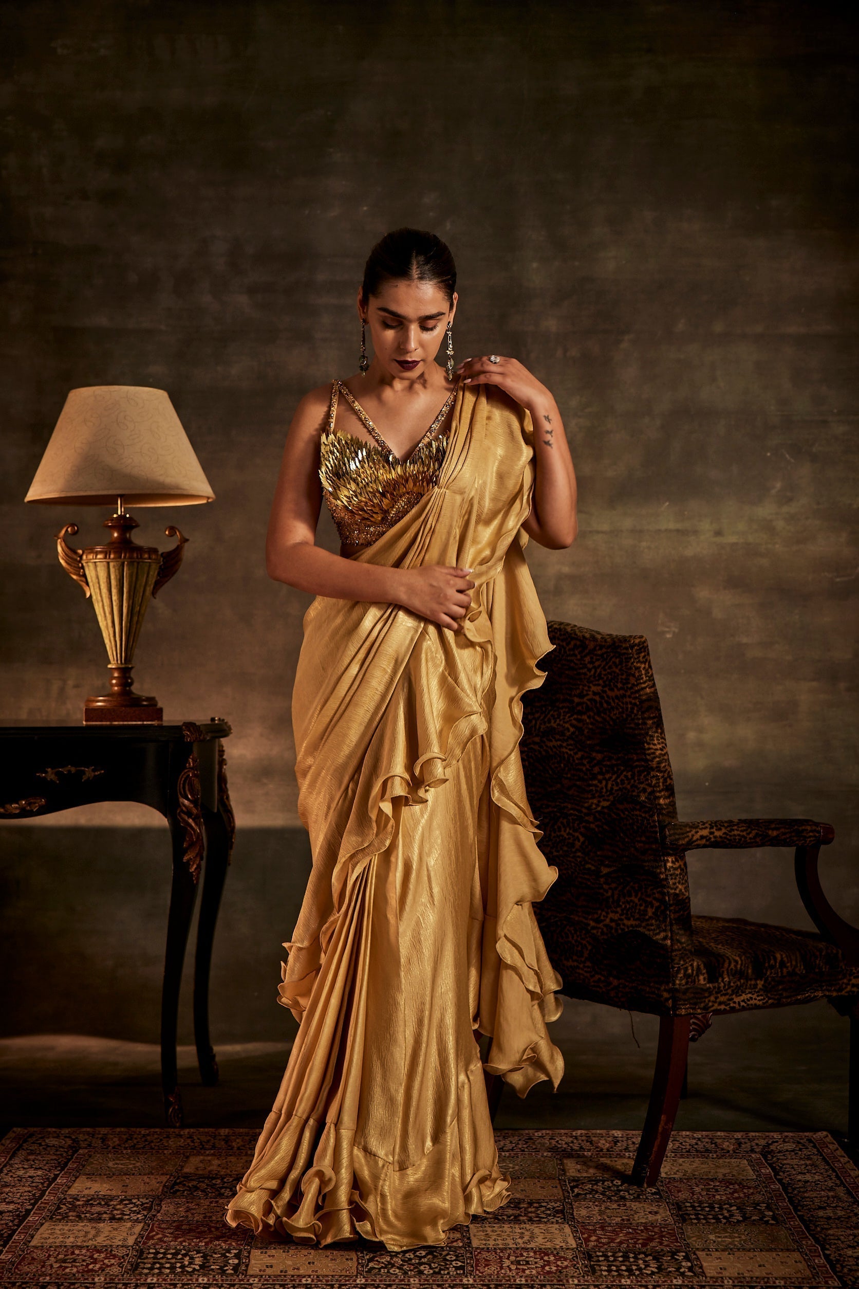 Image of GOLD DRAPE SAREE